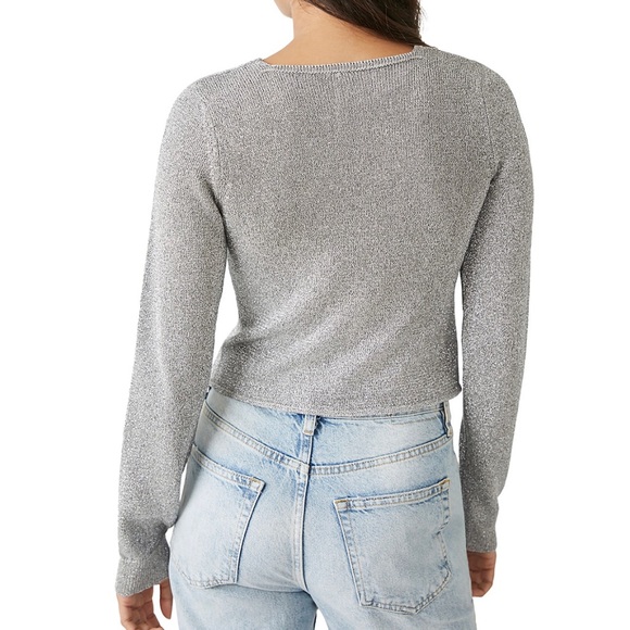 Free People Emmaline Shimmer Cropped Cardigan NWOT - Picture 4 of 14